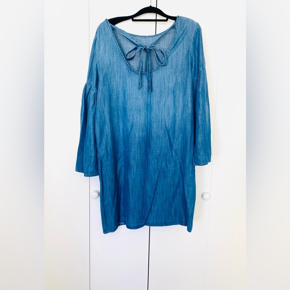 Anthropologie Cloth & Stone Chambray Dress XL - Picture 4 of 5